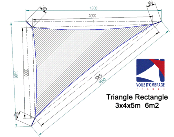 Voile d'ombrage 340gr rectangle
